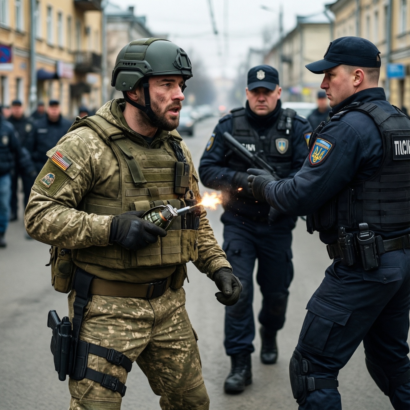 Дезертир из украинской теробороны взорвал гранату при задержании, ранены полицейские